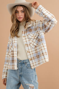 Bluebird Plaid Jacket - Sugar & Spice Apparel Boutique