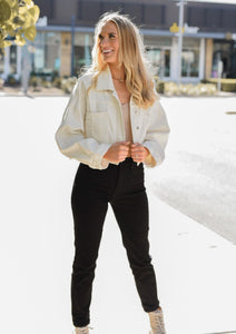 Cowboy Casanova Rhinestone Fringe Denim Jacket in White - Sugar & Spice Apparel Boutique
