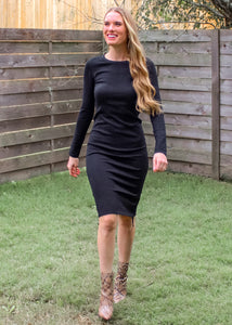 Long Story Short Adjustable Dress in Black - Sugar & Spice Apparel Boutique