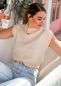 Heat Waves Sweater Vest in Blush - Sugar & Spice Apparel Boutique