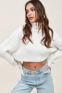 Sweet Nothing Cropped Sweater in White - Sugar & Spice Apparel Boutique