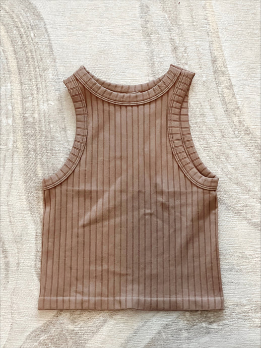 Karma is My Boyfriend Tank in Taupe - Sugar & Spice Apparel Boutique