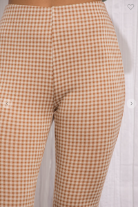 Checked Out Gingham Pants in Camel (RESTOCKED) - Sugar & Spice Apparel Boutique