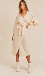Cozy Nights Sweater Wrap Dress - Sugar & Spice Apparel Boutique