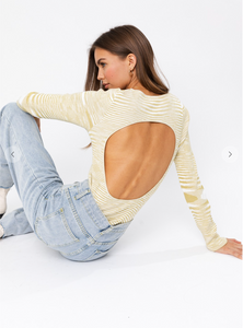 Trippy Ribbed Open Back Top - Sugar & Spice Apparel Boutique