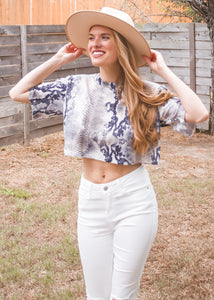 Miss Me More Snakeskin Crop Top - Sugar & Spice Apparel Boutique