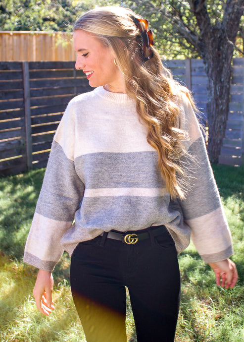 Between the Lines Color Block Sweater - Sugar & Spice Apparel Boutique