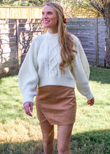 City Girl Cable Knit Sweater in Ivory - Sugar & Spice Apparel Boutique