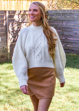 City Girl Cable Knit Sweater in Ivory - Sugar & Spice Apparel Boutique