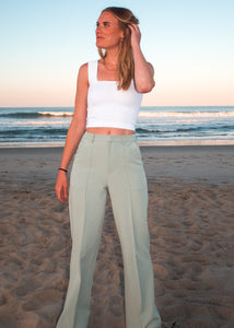 Deja Vu Pleated Pants in Sage - Sugar & Spice Apparel Boutique