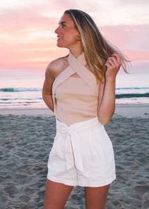 Enough For You Knit Halter Top in Beige - Sugar & Spice Apparel Boutique