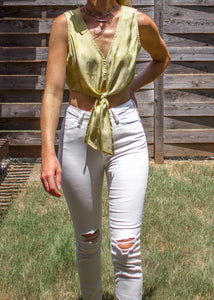Summer Nights Satin Top in Lime - Sugar & Spice Apparel Boutique