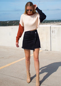 Don't Go Yet Asymmetrical Denim Skirt - Sugar & Spice Apparel Boutique