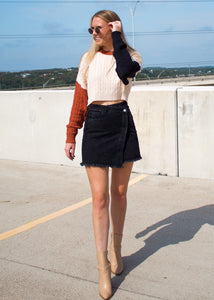Don't Go Yet Asymmetrical Denim Skirt - Sugar & Spice Apparel Boutique