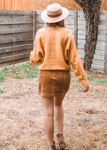 Out of the Office Corduroy Skirt in Taupe - Sugar & Spice Apparel Boutique