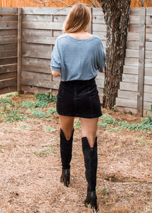 Out of the Office Corduroy Skirt in Black - Sugar & Spice Apparel Boutique