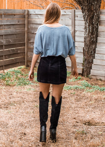 Out of the Office Corduroy Skirt in Black - Sugar & Spice Apparel Boutique